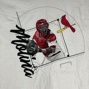 St. Louis Cardinals Catcher Men's Graphic Tee Gildan Softstyle White Size XL